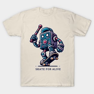 Skateboarding Robot - Retro Tech Series T-Shirt